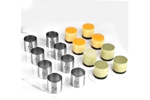 Guowall Anello per Torta in Acciaio Inossidabile, Adatto al congelamento e al Forno, Coppapasta per Torte, 5x5x5cm, 8 unità