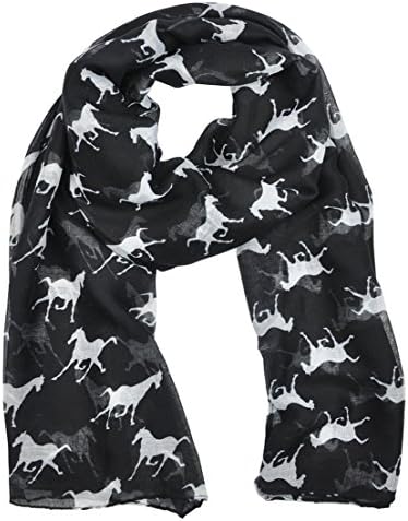 Ladies Women's Horse Print Scarf Wraps Shawl Soft Scarves