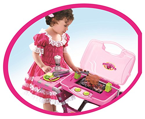 Vinsani Children Kids Pink Light & Sound Barbauqe BBQ Garden Outdoor Party Food Cooking Little Chef Pretend Role Play Toy Set