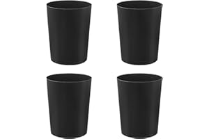 Cetomo 7.2L*4 Cestino per la Carta Straccia, Cestino per la Spazzatura di Plastica, Piccoli Cestini, Cestino Rotondo per Rifiuti per Cucine, Opaco, Sgranato, Apertura Superiore, Nero, 7.2L (4 pezzi)