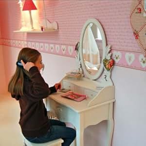 Zauberhafter Kinder-Schminktisch Kinder-Frisiertisch, creme-weiss