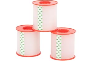 Cinta quirúrgica microporosa de plástico para primeros auxilios pack de 3/5/9 unidades. Esparadrapo Quirúrgico de plástico. Marca Vendari. (5cm x 9,14m (Pack 3 unidades))
