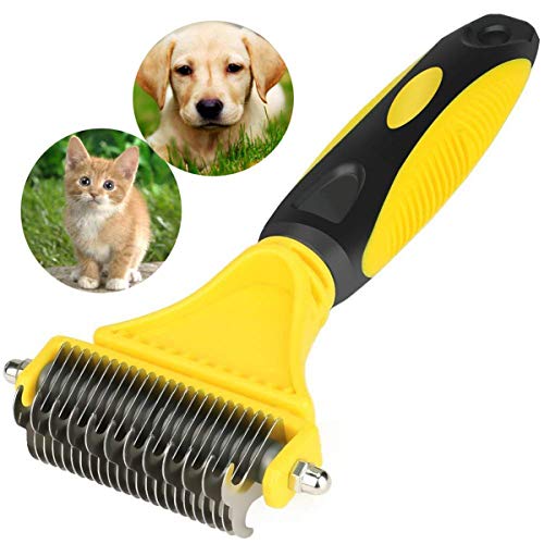 Toolove Spazzola Cani & Gatti, Pet Toelettatura Professionale, Pettine Rastrello Taglianodi Cardatore con 23+12 Doppia Faccia per Peli Cura Conigli, Cavalli, Deshedding Brush Animali
