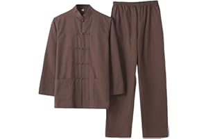 G-LIKE Herren Anzug Chinesischer Stil - Traditionelle Kampfkunst Kung Fu Tai Chi Wushu Klassisch Tangzhuang Langärmelig Hemd Hose Training Uniform Frühling Herbst Freizeit Kleidung