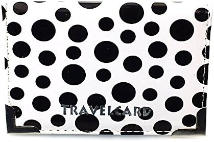 Travel Card Bus Pass Credit Card Id Card Rail Card Leather Wallet Case Cover Holder [ White Polka Dot ]
