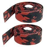 sourcingmap® 2 Pcs Red Black Bike Handlebar Tape Wrap w Plastic Bar Plugs