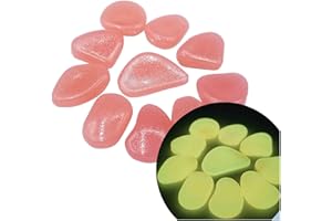 JIMMACKEY 100 Pcs Pierre Lumineuse, Galet Lumineux Cailloux Artificiels Pierres Décoratives dans la Nuit pour Jardin Extérieur Aquarium Passerelles Piscine Chemin Pelouse Cour Pierre D'aménagement (F)