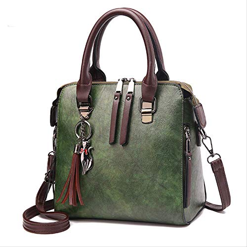 Preisvergleich Produktbild FMWLKJ Retro Pu Leder Damen Handtasche Damen Umhängetasche Designer Umhängetasche Umhängetasche Boston Handtasche