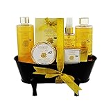 GLoss - Coffret De Bain Pour Femme - Baignoire de Bain noir en métal- Collection Nature SPA Antique - Argan