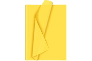 Morcheiong – Lot de 60 feuilles de papier de soie jaune, papier cadeau pour art, artisanat DIY, fleurs, anniversaire, automne, Thanksgiving, fête (50 x 37 cm / 20 x 14,5 pouces)
