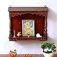 CRAFT TREE Woodenpooja Mandir Without Door Wooden Furniture For Pooja Room | Mandap Solid Puja (Copper40.6 Cm)