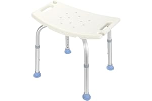 EINFEBEN - Sgabello da doccia, antiscivolo, regolabile in altezza, 38-53 cm, portata fino a 150 kg, stabile sgabello da bagno per donne incinte e anziani