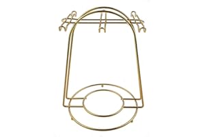 Fosinz Juego de platillo de taza soporte de exhibición con 6 ganchos de taza de acero inoxidable dorado estante organizador para café té platillos soporte