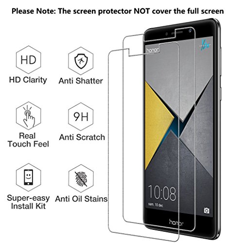 Cover Honor 6X + [2-Pack Pellicola Protettiva in Vetro Temperato], YooweiÂ® Cover Honor 6X Silicone Morbido TPU Chiaro Cristallo Estremamente Sottile Puro Trasparente per Huawei Honor 6X