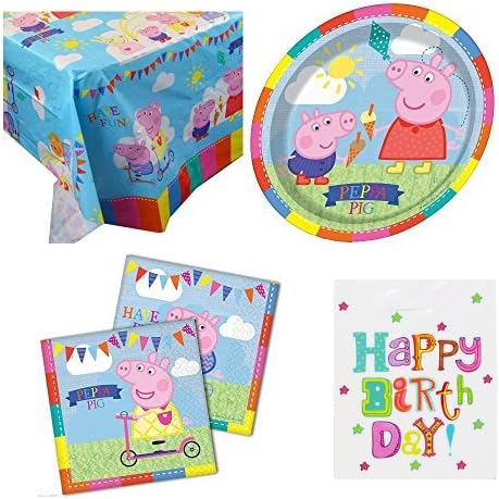 Peppa Pig Plates, Table cover, Napkins + Complimentary Loot Bags