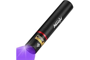 Alonefire SV16 5W Lampe Torche UV LED Puissante 365nm Rechargeable USB pour Peinture, Minéral, Fluoresceine, Détecteur D'urine, Durcissement de Resine avec Prise de Courant, Batterie 2600mAh Intégrée