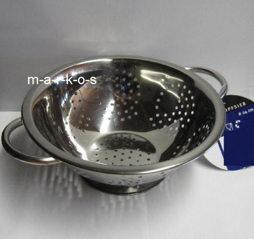 Küchensieb, Abtropfsieb, Edelstahl Sieb 28cm massiv, für Salat Nudeln und mehr - 2