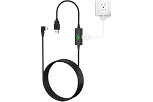 eppfun upgrade Link Cable 5M/16FT for Oculus Quest 2, with Separate Charging Port, 5Gbps High Speed Data Transfer, USB 3.0 Type A to C Cable for VR Headset Accessories and Gaming PC (Black)