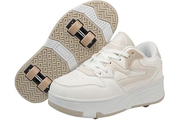 Mateju skor med hjul för pojkar, flickor, barn, rullskor, skor med 4 hjul, infällbara, ungdomar, utomhus, sneakers, 2-i-1, skoter, skor, sneakers, skateboardskor