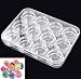 chinkyboo Caltrad 12pcs Clear Storage Bottle Plastic Empty Box Case Pot For Nail Art Gems Bead Rhinestone
