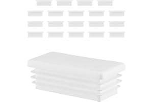 EMFA Tappi a Lamelle Rettangolari 60x20 mm in Plastica Bianco - Tappo per Tubo per Mobili e Strutture in Ferro | Inserto Terminale – Set 20 Pezzi – 6x2 cm