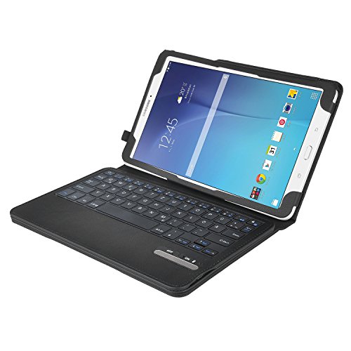 Galaxy Tab E 9.6 Bluetooth Tastatur [QWERTZ Tastatur]- IVSO mit Standfunction , Abnehmbare Wireless Bluetooth Tastatur Schutzhülle NUR geeignet für Samsung Galaxy Tab E T560N 24,3 cm (9,6 Zoll) Tablet-PC, Schwarz - 4