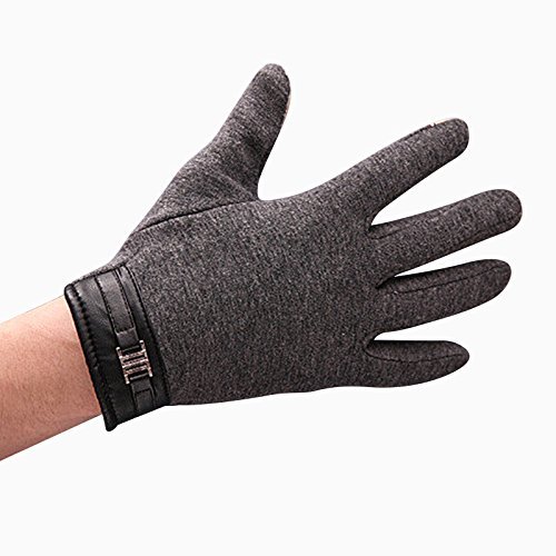 Preisvergleich Produktbild BROADCARE Männer Full Finger Tech Touch Handschuhe - Grau