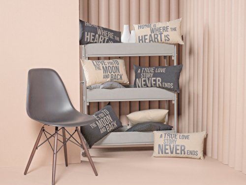 Kissenhülle Emotion ca. 30×50 cm Love you to the moon… aus der Serie Zitate Emotion im angesagten Siebdruck (mit Reißverschluß) Farbe 071 beige - 2