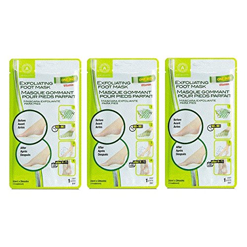 Absolute Exfoliating Foot Mask one size 1 pair pack - (pack of 3 - total 3 pairs)