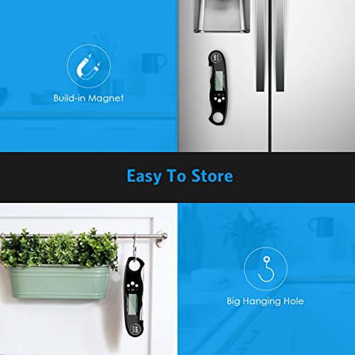 AMIR Küchenthermometer, Digitales Grillthermometer, Bratenthermometer, Fleischthermometer, Steak Thermometer mit LCD-Bildschirm, Auto ON/Off und Langer Sonde für Küche, Grill, BBQ, Baby-Ernährung – Bild 6