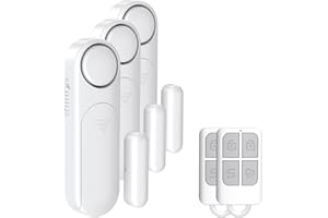 SECRUI Lot de 3 détecteurs d'alarme de porte pour la maison avec télécommande, sans fil, carillon anti-vol, 2 modes, 120 dB, assez fort, facile à installer pour la sécurité des portes, des magasins de