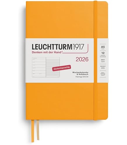 LEUCHTTURM1917 372651 weekkalender & notitieboek medium (A5) 2026, lila, Engels