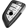 JVCV® Premium Soft TPU Leather Pattern Key Cover Compatible with BMW Blade Smart Key (Silver)