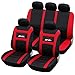 Produktbild universal Sitzbezüge für Auto Schonbezüge Sitzbezug Schonbezug Set Sitzschoner Komplettset Schwarz-rot AS7259
