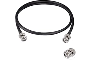 Vecys BNC Męski na BNC Męski Kabel 50ohm BNC Męski na Męski RG58 RF Koncentryczny Kabel Połączeniowy Pigtail 3ft/1m do Antena RF Ham Radio Handheld