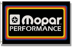 Kasflag Mopar Flag 3x5 Feet Performance Racing Banner Chrysler Dodge Jeep Ram FIAT Plymouth Garage Sign(Duplex printing,Bright & Vibrant 150D Polyester,Brass grommet design is durable)