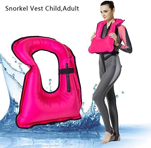Extra Safe Snorkel Vest - Snorkel Jacket - Snorkeling Diving Vest - Inflatable - Free-Diving Dive Safety Water Safety (Pink, Adult)
