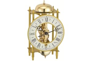 Watching Clocks Hermle Wrought Iron Mechanical Pendulum Mantel Clock - Strike on Hour (Gold)