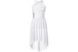 dPois Enfant Fille Académique Justaucorps Danse Classique Robe Patinage Artistique Robe Danse Lyrique Latine Tenue Danse Contemporaine Gymnastique 5-16 Ans