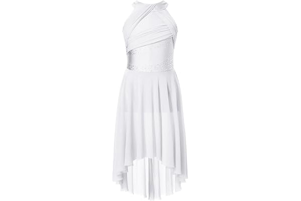 dPois Enfant Fille Académique Justaucorps Danse Classique Robe Patinage Artistique Robe Danse Lyrique Latine Tenue Danses Contemporaine Gymnastique 5-16 Ans