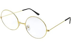 ALLY-MAGIC Retro Round Eyeglasses Metal Frame Clear Lens Glasses Vintage Eyeglasses, Unisex Y7FGYXYJ