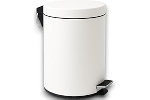 KORAT - Pattumiera in Metallo con Pedale – 6 Colori, 4 Formati – Elegante, Robusta, Made in Italy – Bagno, Cucina, Ufficio (Bianco, 7 Litri - 20x20x31 Cm)