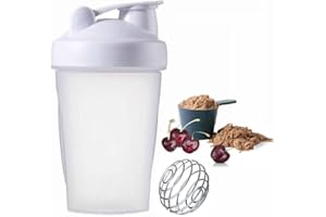 BFGLLY 400ml Protein Shaker Bottle Shaker Cups Mixer BPA Free Gym Shaker Bottle Leakproof Mini Water Bottle With Steel Mixing Ball for Fitness Sports and Travel for Men and Women