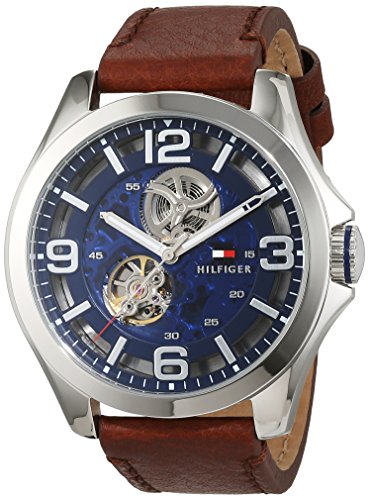 Tommy Hilfiger Sophisticated Sport 1791278- Reloj de pulsera para hombre automático, correa de piel marrón