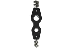 BOXOB Copper Tubing Brush, 4 In 1 Stainless Steel Pipe Deburring Tool Inner & Outer Thread Copper Tubing Brush Cleaner with Anti-Slip Handle for Installation Plumbing Soldering (Black)