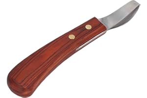 ARSOR Coltello per Zoccoli, Coltello per Rifilare Gli Zoccoli a Doppio Taglio con Manico in Legno Strumento Maniscalco di Cavalli Forbici per Zoccoli Ovali Ad Anello per Toelettatura Equina