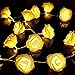 Produktbild Lerway 22cm 2,2 M Rose Blume 20 LED Lichterkette für Gärten, Rasen, Terrasse, Weihnachts Bäume, Hochzeiten, Partys, Bar, Club, Für drinnen und Outdoor - Warmes Weißes Licht