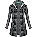 Produktbild i-uend 2019 Damen Mantel, Hoodie Sweatshirt Pullover Karierter Mantel mit Kapuzenpulli Top Hoodies Jacke Overcoat
