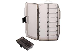 ZGIOPGEIN Fishing Tackle Box with 7 Adjustable Dividers, Portable Bait Box for Storing Fishing Lure, Bait, Accessories (Grey)