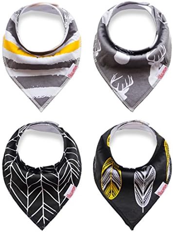 Kolamom Baby Bandana Drool Bibs 4 Pack Absorbent Cotton Gift for Boys, Nature Set